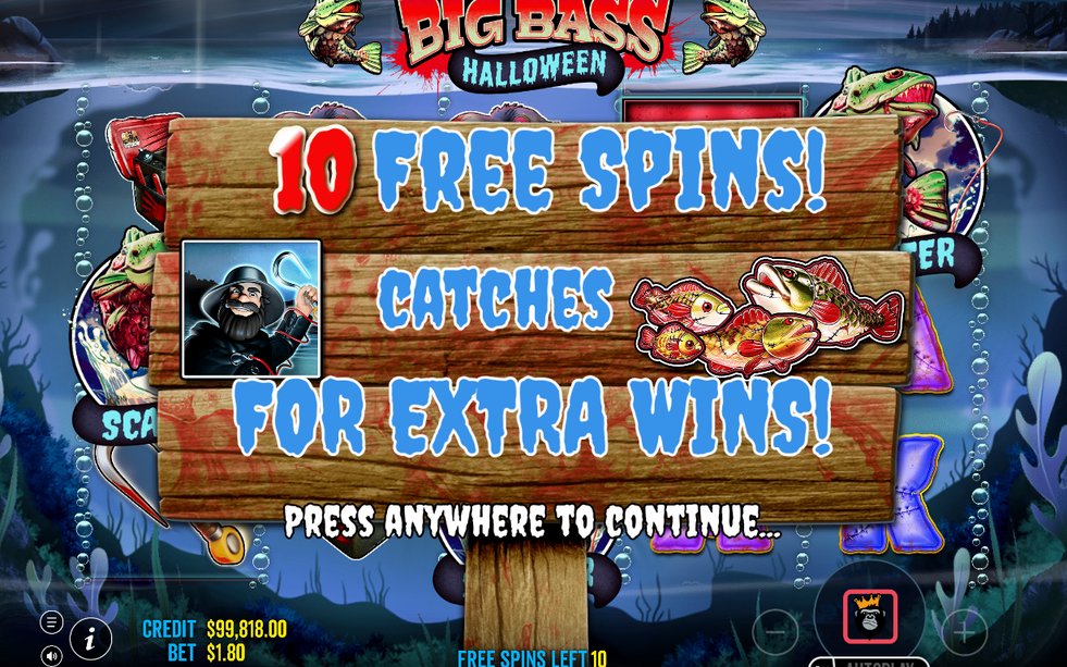 Free Spins with the progress ribbon and retrigger counter