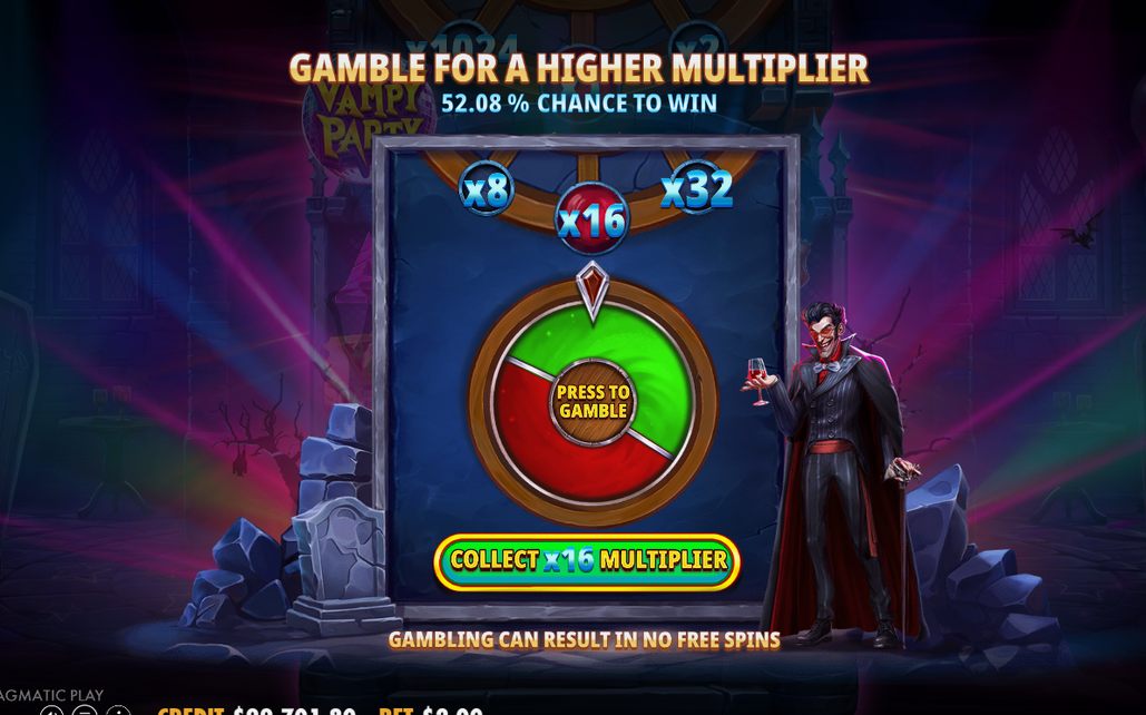 Free Spins counter with starting multiplier and spins left