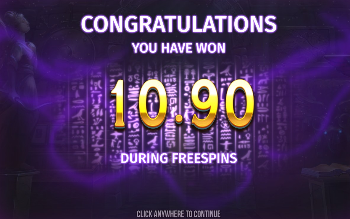 Win screen showing line wins on the 10 win lines